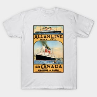 Allan Line Royal Mail To and From Canada Advertisement Vintage Steam Ship T-Shirt